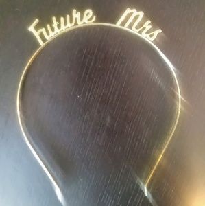 "Future Mrs." gold colored headbands